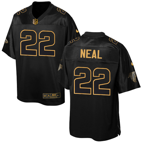 Men's Elite Keanu Neal Nike Jersey Black - #22 Pro Line Gold Collection NFL Atlanta Falcons